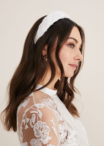 Phase Eight Ivory Beaded Hats White Canada | XZRPTS-628